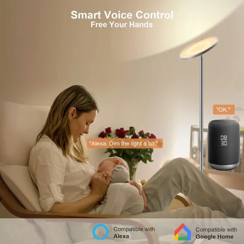 Miniatura 8 de LEPOWER Lámpara de pie brillante con 16 millones de opciones de color, control táctil y compatible con Alexa, Goolge Home, lámpara de pie regulable