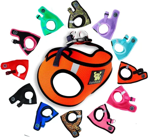 Miniatura 16 de EcoBark Arnés para perro – Arneses ecológicos para perros XXS, XS y pequeños – Chaleco de cuerpo pequeño reflectante y ajustable – Arnés de malla