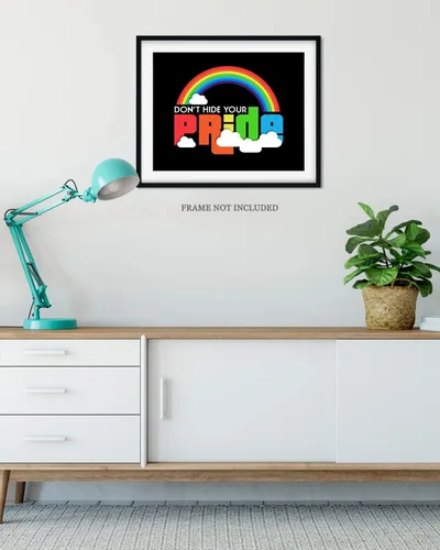 Miniatura 4 de Don't Hide Your Pride - Arte de pared de accesorios LGBTQ - Derechos LGBTQ - Decoración de orgullo gay - Regalos de orgullo LGBTQ - Señales