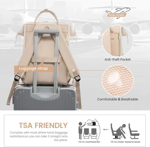 Miniatura 5 de LOVEVOOK - Mochila para laptop para mujer, mochila de moda para mujer.., 15,6 pulg.