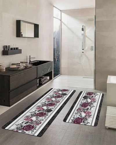 Miniatura 2 de Tapete de baño con diseño de calavera de Halloween, antideslizante, de secado rápido y absorbente, tierra de diatomeas, fregadero, dormitorio