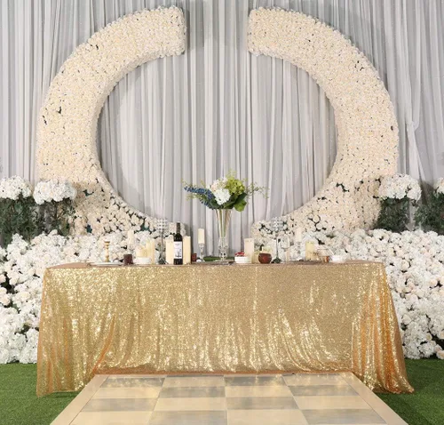 Miniatura 26 de SquarePie Mantel de lentejuelas de 60 x 102 pulgadas, azul bebé brillante, mantel de mesa para bodas y fiestas
