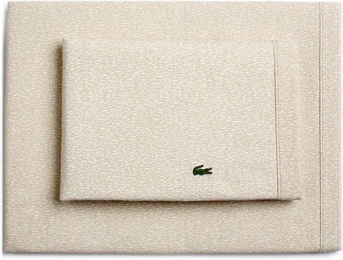 Lacoste Juego de sábanas de algodón de 3 piezas, camuflaje, avena, tamaño individual
