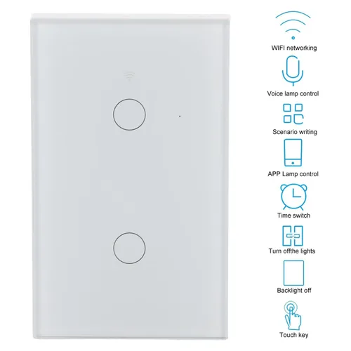 Miniatura 4 de Interruptor inteligente de 2 vías Interruptor de control de luz de pared (blanco estadounidense)