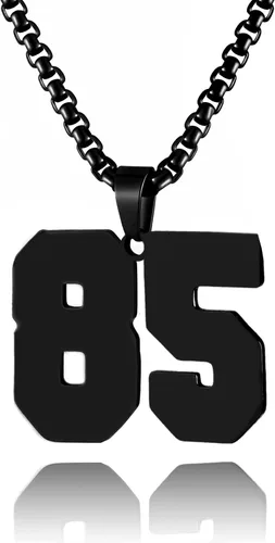 Miniatura 86 de Collar de Número Dorado para Hombre, Cadena de Acero Inoxidable con Colgante de Número para Atletas, Joyería Deportiva Personalizada para Niños
