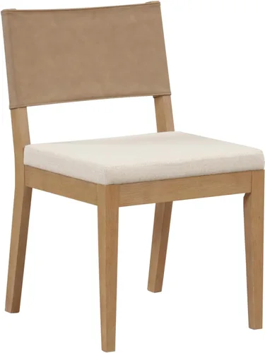 Miniatura 7 de Nathan James Linus - Silla de comedor tapizada moderna con patas de goma maciza en un acabado marrón cepillado con alambre, marrón claro Marrón