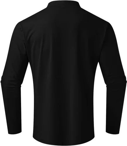 Miniatura 5 de Camisetas de cuello alto para hombre, estilo casual, ligeras, básicas, de algodón, de manga larga, cuello alto falso