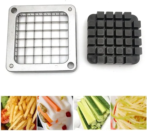 Miniatura 9 de Cortador de papas fritas de repuesto, cortador de verduras comercial, hoja de acero inoxidable y bloque empujador para cortar papas cebollas
