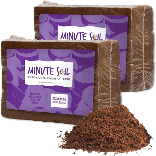 Miniatura 10 de Minute Soil - Medio de cultivo de fibra de coco comprimida - 3 ladrillos = 4.5 galones de tierra para macetas - inicio de semillas, jardinería