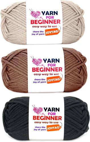 Miniatura 44 de Paquete de 3 hilos de ganchillo de mezcla de algodón y nailon - azul, gris, verde - 3x50g - puntadas fáciles de ver - kit de ganchillo y tejido