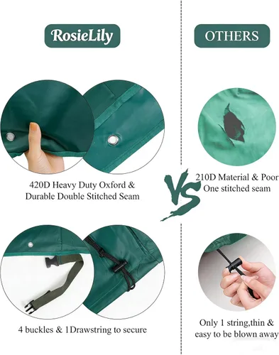 Miniatura 6 de RosieLily Fundas para sillas de patio con respaldo alto, impermeables, resistentes, apilables, para taburetes de bar al aire libre, fundas