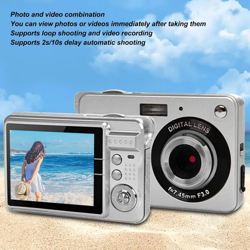 Miniatura 2 de Cámara digital 4K, cámara de vlogging de 48MP con zoom 8X anti vibración, pantalla de 2.7 pulgadas, cámara compacta para fotografía