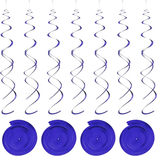 Miniatura 14 de MECCANIXITY 18 espirales colgantes de doble tira negra para fiesta, decoración colgante de 27.6 pulgadas, serpentinas de techo de plástico