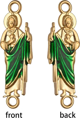 Miniatura 3 de 20 dijes de aleación de esmalte de San Judas de Virgen María de doble cara con eslabones milagrosos para pulseras Virgen De Guadalupe Beads Our Lady