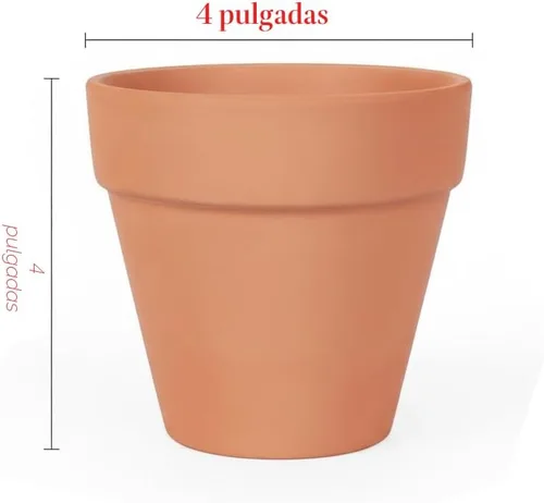 Miniatura 2 de YESIACE Juego de 24 macetas de terracota de 4 pulgadas, maceta de terracota con agujeros de drenaje, perfecta para plantar, pintar, bodas y fiestas