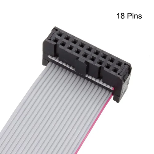 Miniatura 2 de uxcell Longitud plana del conector FC/FC del cable de cinta del alambre de IDC 18 pernos 8.3 ft m de la echada el 3.3 ft gris