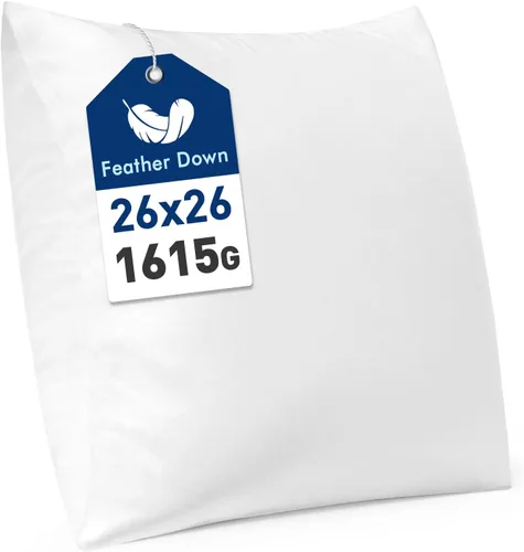 Miniatura 20 de MIULEE - Relleno de almohada de 12x16 pulgadas con plumas y plumón, almohada esponjosa y cómoda con tela de algodón para cama, sofá y sillón