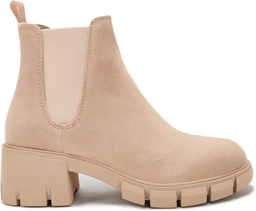 Miniatura 3 de Botas de estilo botas de combate de cuero y con plataforma y tacón grueso, tipo Chelsea, para mujer, hasta el tobillo
