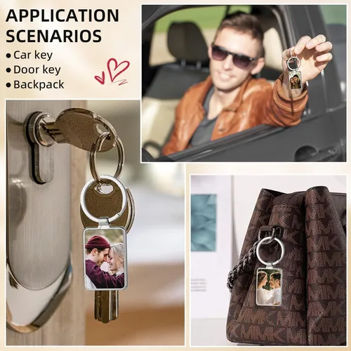Miniatura 6 de Llavero personalizado con imagen, llaveros personalizados con texto y fotos, regalos para familiares y novios