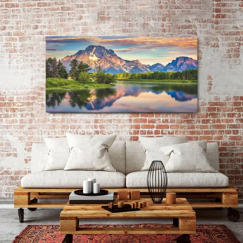 Miniatura 5 de Arte de pared del Parque Nacional Grand Teton, paisaje panorámico del lago de montaña, lienzo para decoración de pared para sala de estar, Montaña