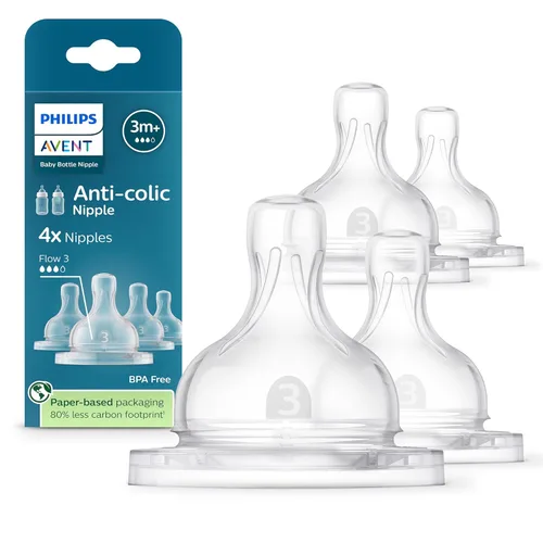 Miniatura 11 de Tetinas anti cólicos Philips Avent - Flujo 1, paquete de 4, SCY761/44