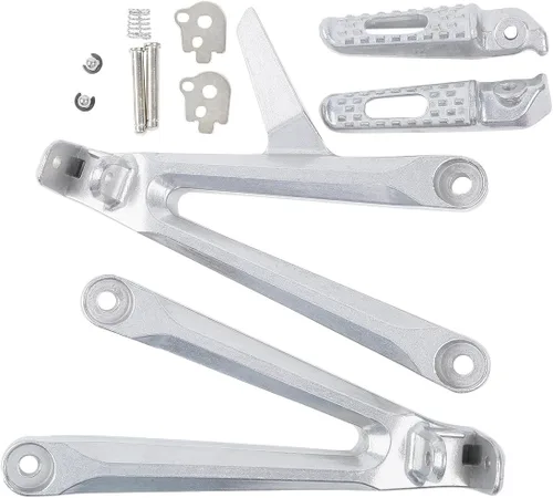 Miniatura 3 de TCT-MOTORPARTS Reposapiés del pasajero trasero Estriberas Soportes aptos para Honda CBR600RR 05-06 Plata