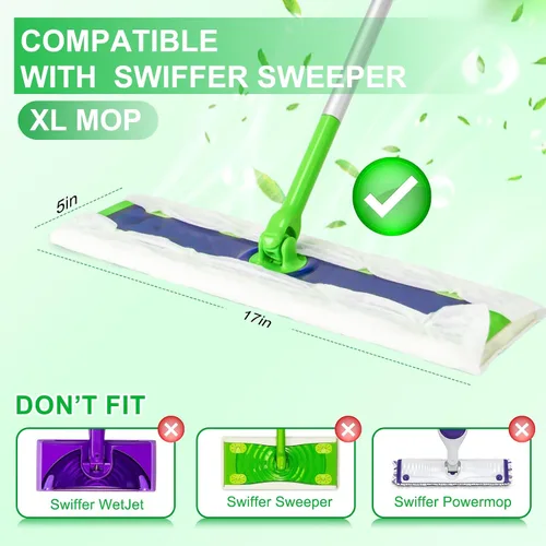 Miniatura 3 de Juego de 40 paños de trapeador XL secos + húmedos para trapeador Swiffer Sweep XL, almohadillas desechables para trapeador XL, incluye 30 paños