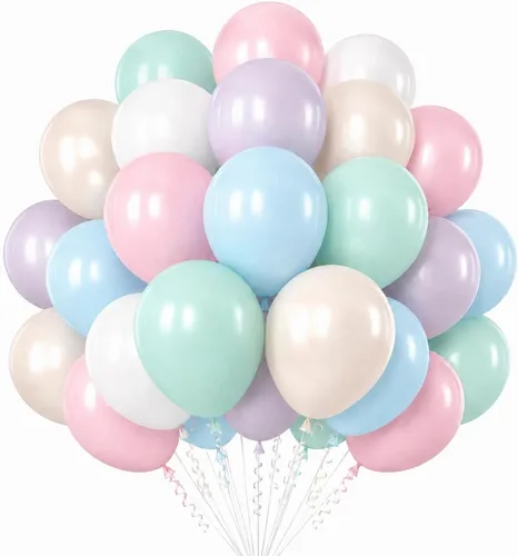 Miniatura 23 de Globos de arco iris bohemios, 60 unidades, retro, verde azulado, azul, rosa rubor, rosa, naranja oscuro, naranja claro, amarillo, verde salvia, azul