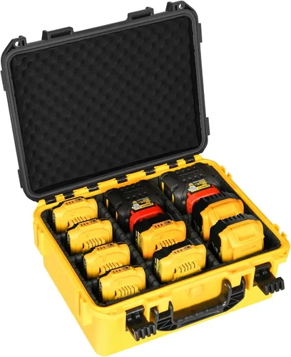 Miniatura 7 de Estuche de almacenamiento para batería Dewalt de 20 V: estuches duros impermeables para baterías Dewalt 20V/12V/60V, organizador de almacenamiento
