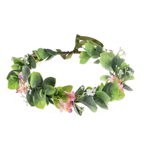 Miniatura 10 de Corona de flores suculentas, eucalipto aureola, diadema floral para boda, accesorio para fotos (hoja B)