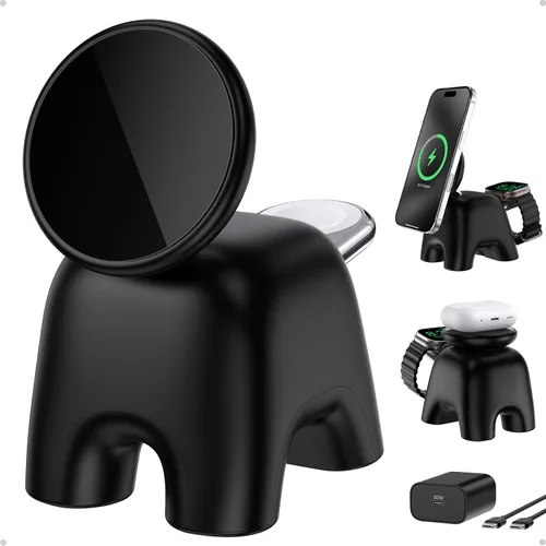 Estación de carga inalámbrica magnética 2026, soporte de cargador ultrarrápido de 15 W para iPhone 17, 16, 15, 14, 13, 12 Pro Max, 5 W para Apple