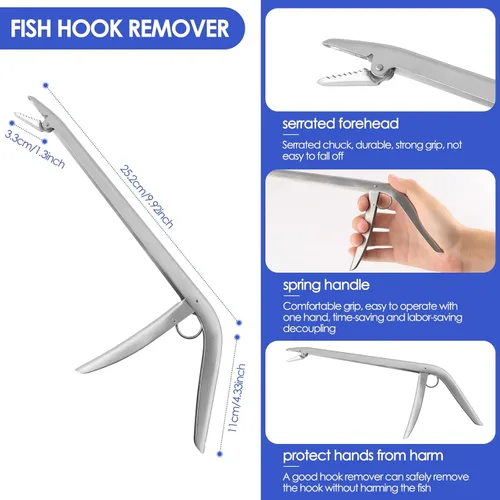 Miniatura 4 de mouhike Kit de herramientas de pesca, alicates de pesca, pinza de labios de pescado, removedor de anzuelos de pesca, báscula digital de pesca