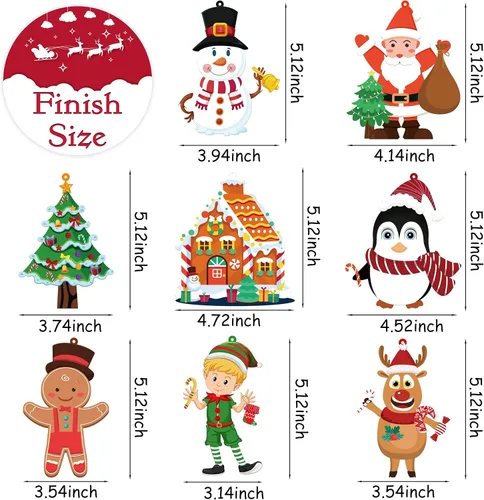 Miniatura 3 de LINAYE Adornos de Navidad para niños y bebés, 24 piezas. Kit de manualidades para hacer tu propio adorno de Navidad. Ideal para bolsas de regalo