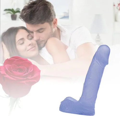 Miniatura 4 de Mini consolador realista de silicona de 4 pulgadas, tapón anal para principiantes, consolador suave con eje curvado y bolas, juguete sexual para Azul