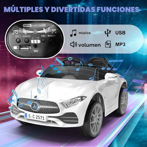 Miniatura 5 de Auto de paseo para niños de 12 V con control remoto de 2.4 G, automóvil eléctrico alimentado por batería, puertas dobles, cinturón de seguridad, luz