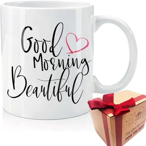 Miniatura 7 de Bonita taza de aniversario de boda con texto en inglés "Good Morning Good Morning" para mujer, regalo de cumpleaños novedoso para esposa, novia