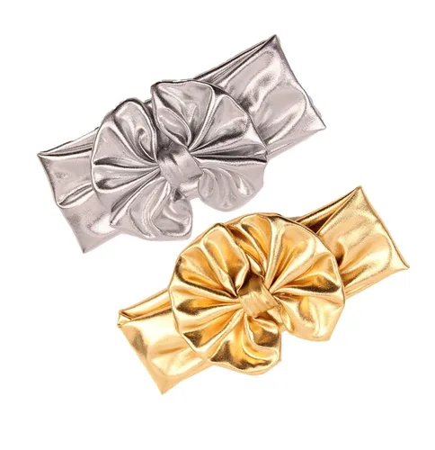 Miniatura 6 de BBTDIN Diadema turbante bronceadora para bebé BBG38 (2 unidades, dorado y plateado)
