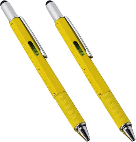 Miniatura 9 de Multipalabra 6 en 1 herramienta multifunción bolígrafo con bolígrafo, regla, destornillador, una cabeza plana, bolígrafo de pantalla táctil, medidor