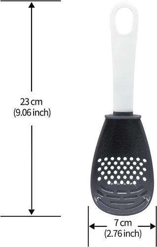 Aparatos de cocina multifuncionales 6 en 1, 356°F resistentes al calor, separador de huevos, cocina, drenaje, puré, rejilla, cuchara de cocina, gris