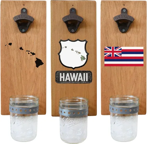 Miniatura 52 de Abrebotellas de cerveza de Massachusetts – Abridor de botellas hecho a mano montado en la pared con tapa – Regalo de cerveza para él o ella