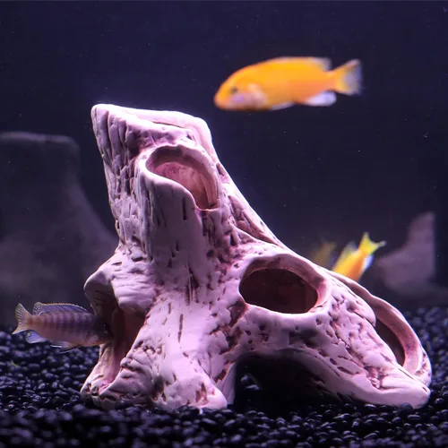 Miniatura 3 de ALEGI Agujero de tocón de árbol de acuario para juguetes de peces betta, piedra cíclida de piedra de piedra Betta Fish Accesorios de 10, 20 galones