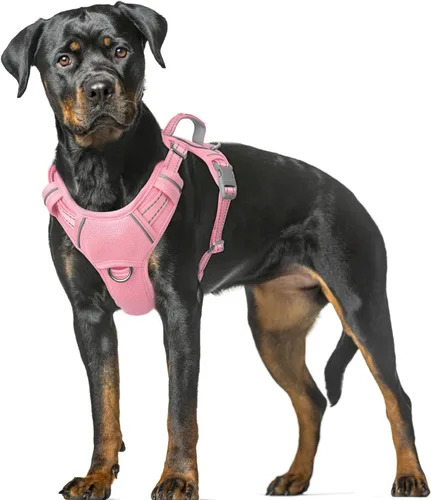 Miniatura 77 de BARKBAY Arnés para Perro Sin Tirones Talla Grande Arnés Reflectante para Perro con Clip Frontal y Asa de Control Fácil para Caminar Entrenar Correr