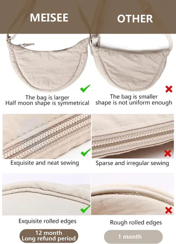 Miniatura 6 de Bolso cruzado de nailon Crescent para mujeres y hombres, riñonera, bolsa cruzada de bola de masa ligera, bolsa de viaje