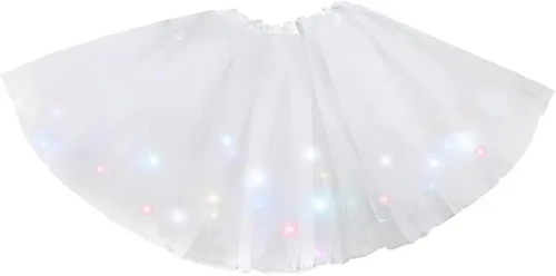 Miniatura 45 de Faldas de tutú LED para mujer, falda de tul con capas para baile de ballet, faldas iluminadas para disfraz de fiesta
