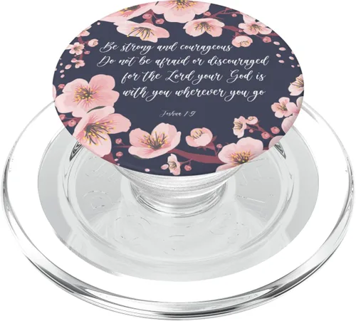 Miniatura 7 de Joshua 1 9 Cristiano Biblia Verso Rosa Azul Scripture Cita PopSockets Swappable PopGrip