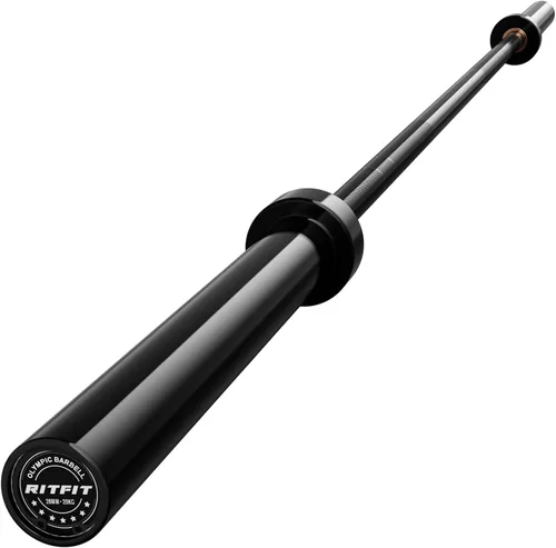 Miniatura 19 de RitFit Elite - Barra olímpica de 7 pies, robusta barra de 45 libras para levantamiento de pesas y levantamiento de potencia, barra olímpica superior