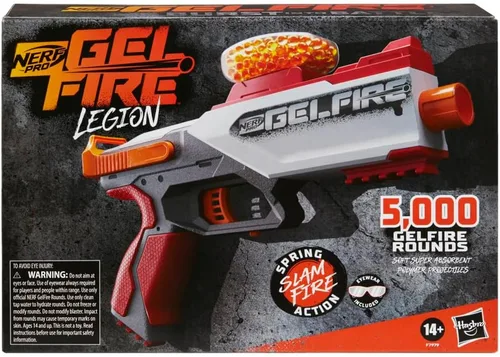 Miniatura 3 de Nerf Pro Gelfire Legion Blaster de Acción de Resorte, 5000 Rondas, Tolva de 130, Gafas Protectoras, Disparo de Impacto, Para Edades de 14 y Más