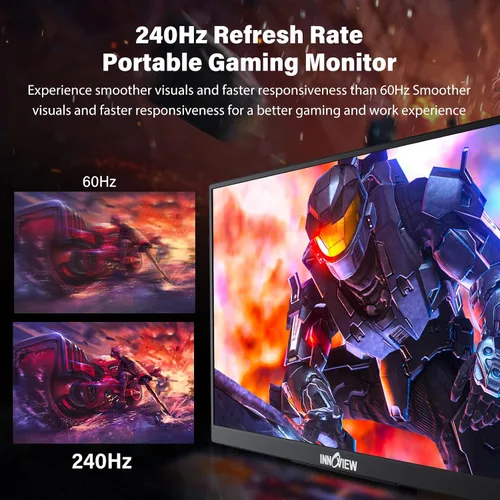 Miniatura 3 de InnoView Monitor portátil de 15.6 "+16" Monitor portátil para portátil con funda protectora Soporte ajustable de 90° integrado USB C HDMI Ultra-Slim