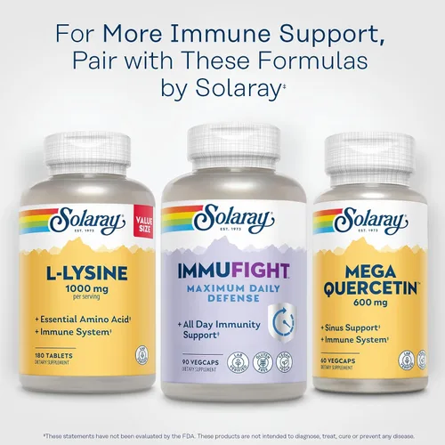 Miniatura 6 de SOLARAY Immufight Máxima defensa diaria, apoyo inmunológico durante todo el día, vitamina C, vitamina D, zinc, probióticos, monolaurina, acerola