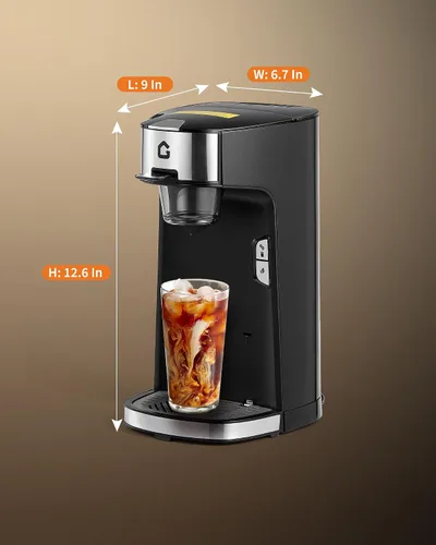 Miniatura 2 de Garvee Cafetera de una sola porción, cafetera pequeña de una sola taza con tanque de agua de 18.6 onzas para cápsula, molido y té, cafetera portátil